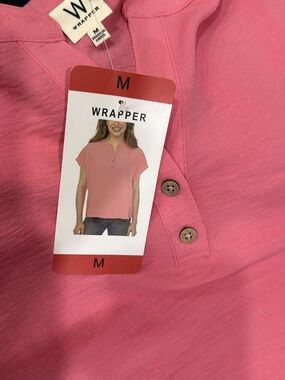Wrapper Pink Short-Sleeve Henley Tee
